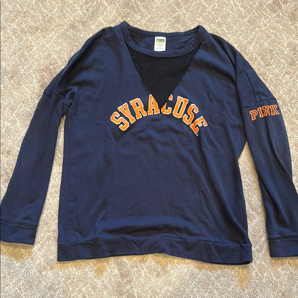 Syracuse Navy Long Sleeve Shirt (pink brand)